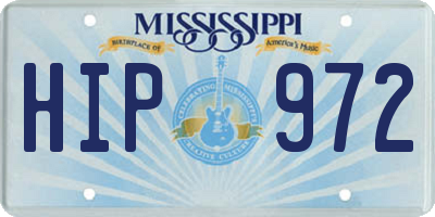 MS license plate HIP972