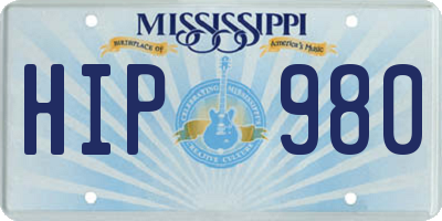 MS license plate HIP980