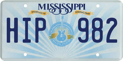 MS license plate HIP982