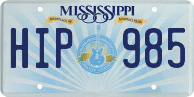 MS license plate HIP985
