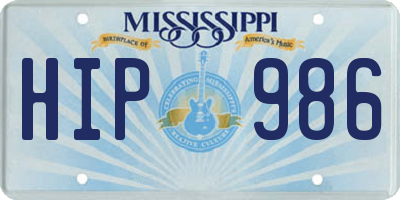 MS license plate HIP986