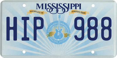 MS license plate HIP988