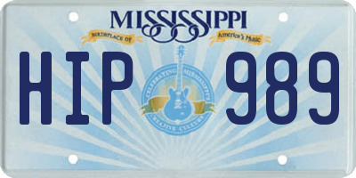 MS license plate HIP989