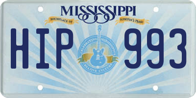 MS license plate HIP993