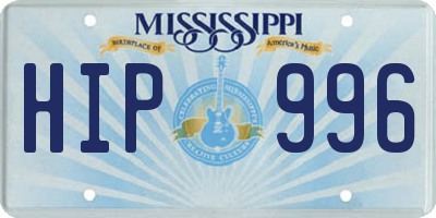 MS license plate HIP996