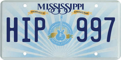 MS license plate HIP997