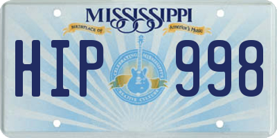 MS license plate HIP998