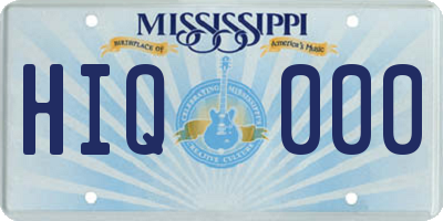 MS license plate HIQ000