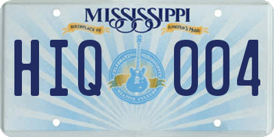 MS license plate HIQ004