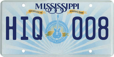MS license plate HIQ008