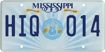 MS license plate HIQ014