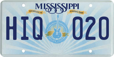 MS license plate HIQ020