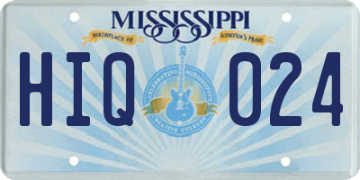 MS license plate HIQ024