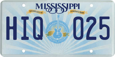 MS license plate HIQ025