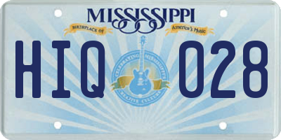 MS license plate HIQ028