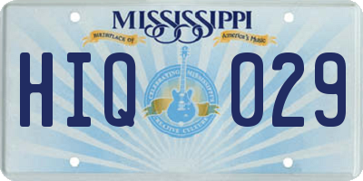 MS license plate HIQ029