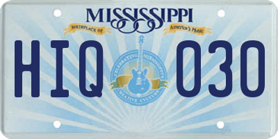 MS license plate HIQ030