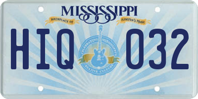 MS license plate HIQ032
