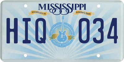 MS license plate HIQ034