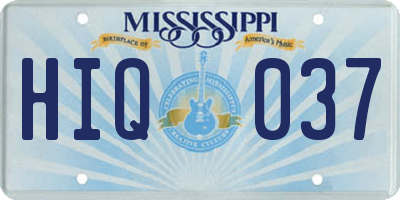 MS license plate HIQ037