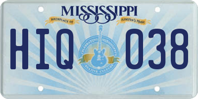 MS license plate HIQ038
