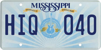 MS license plate HIQ040