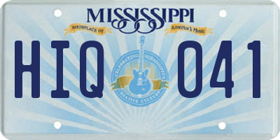 MS license plate HIQ041