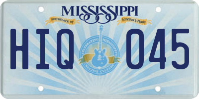 MS license plate HIQ045