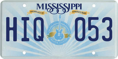 MS license plate HIQ053