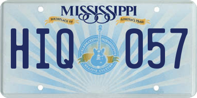 MS license plate HIQ057
