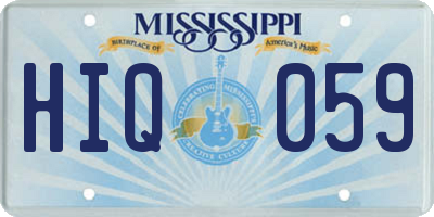 MS license plate HIQ059
