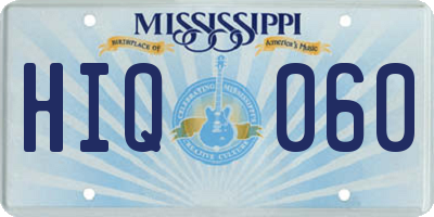 MS license plate HIQ060