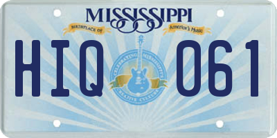 MS license plate HIQ061