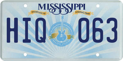 MS license plate HIQ063