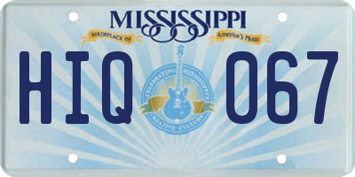 MS license plate HIQ067