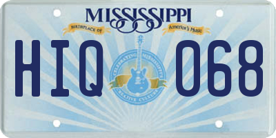 MS license plate HIQ068