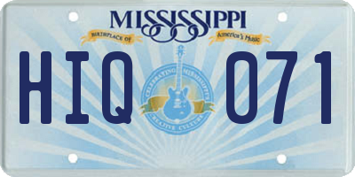 MS license plate HIQ071