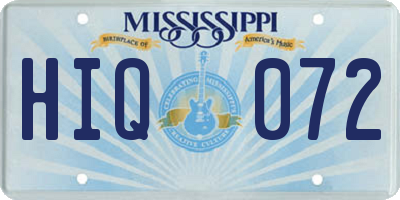 MS license plate HIQ072