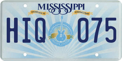 MS license plate HIQ075