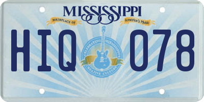 MS license plate HIQ078