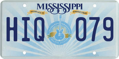 MS license plate HIQ079