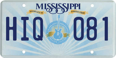 MS license plate HIQ081