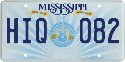 MS license plate HIQ082
