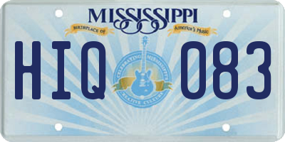 MS license plate HIQ083