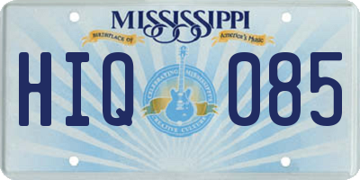 MS license plate HIQ085