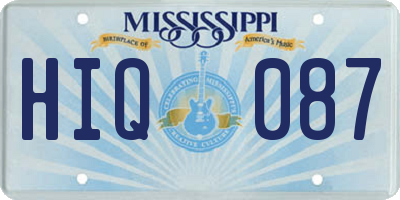 MS license plate HIQ087