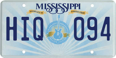 MS license plate HIQ094