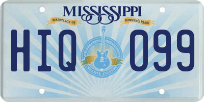 MS license plate HIQ099