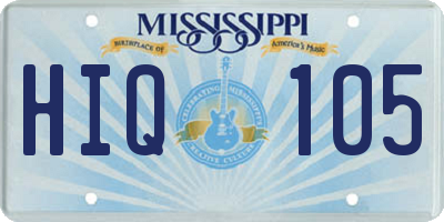 MS license plate HIQ105