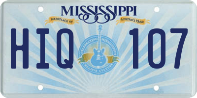 MS license plate HIQ107